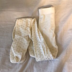 Gymboree cream sequin tights size S